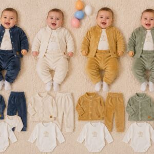 Conjunto 3 piezas Plush “Gamise exterior” (Saquito, medio oso y body algodon) T.(0-1-2) Art.10700