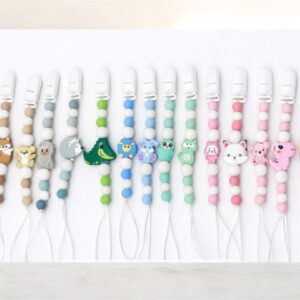 Portachupete Silicona Animalitos Con Broche Plastico En Bolsita Individual Hermosa Calidad