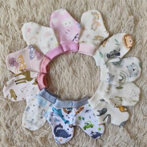 Manopla de Interlock estampada "Kelly Babies" Pack x 12 Surtido de colores