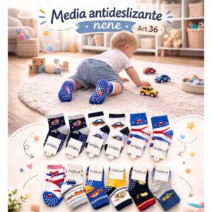 Media antideslizante nene "Andy" Pack x 12 Art.36/673