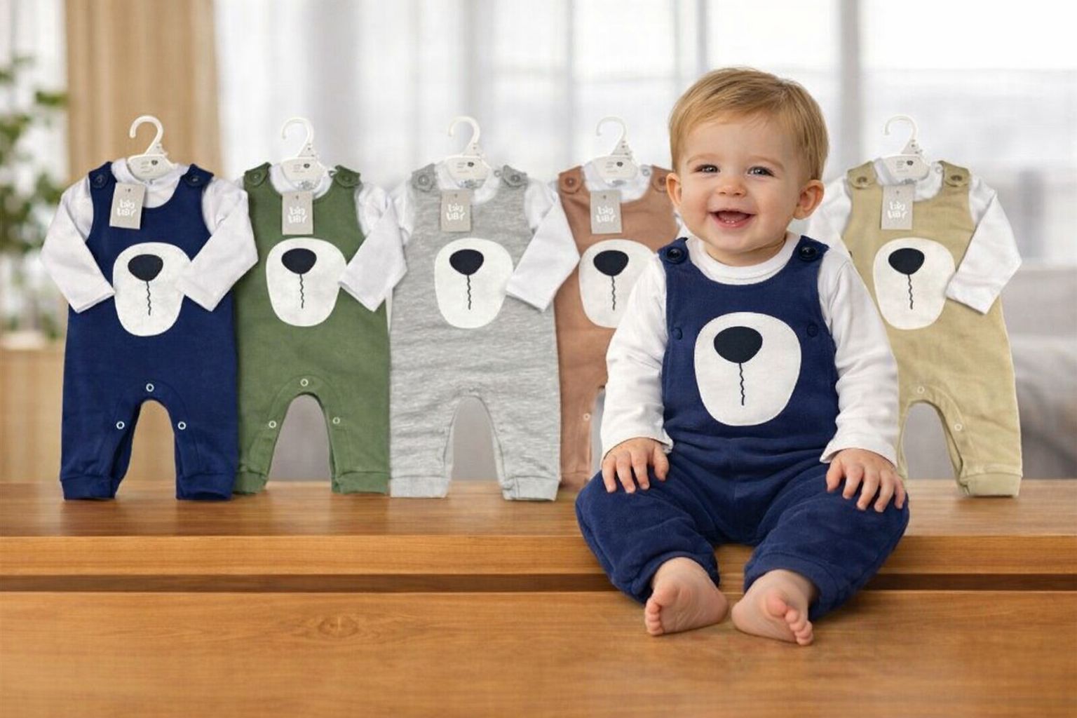 Jardinero de Friza con Body algodon Big Bay T.(RN/0-3/3-6/6-9/9-12 meses) Art.7004