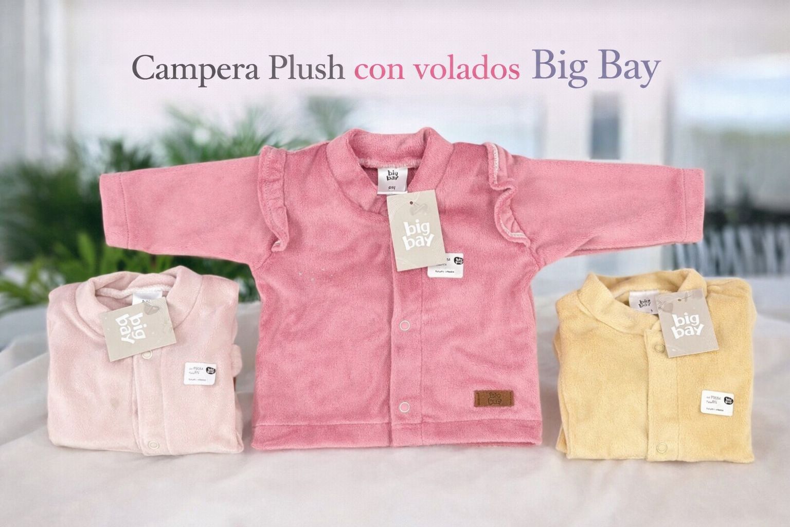 Campera Plush con volados “Big Bay” T.(RN/0-3/3-6/6-9/9-12 meses) Art.9084