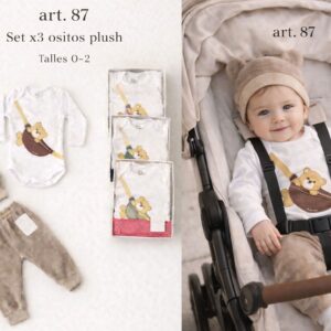 Set en caja 3 piezas PLUSH Micky Baby T.(0-1-2) Art.87