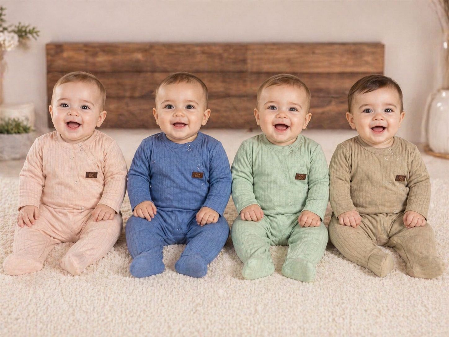 Entero Algodon Desagujado con broche cruzado BIG BAY T.(RN/0-3/3-6/6-9/9-12 meses) Art.2086