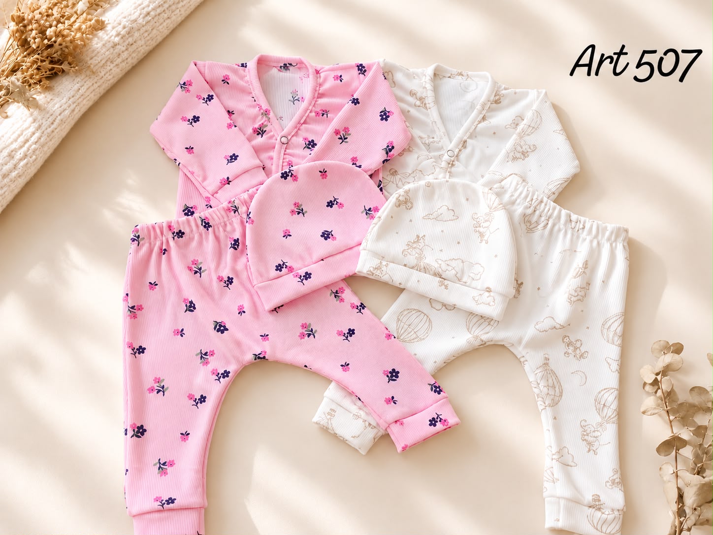 Conjunto 3 piezas Morley (Saquito, pantalon y gorro) “Lola” T.(1 al 4) Art.507
