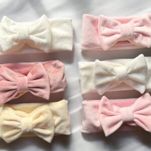 Vincha Con Moño Plush Liso "Kelly babies" Pack X 6
