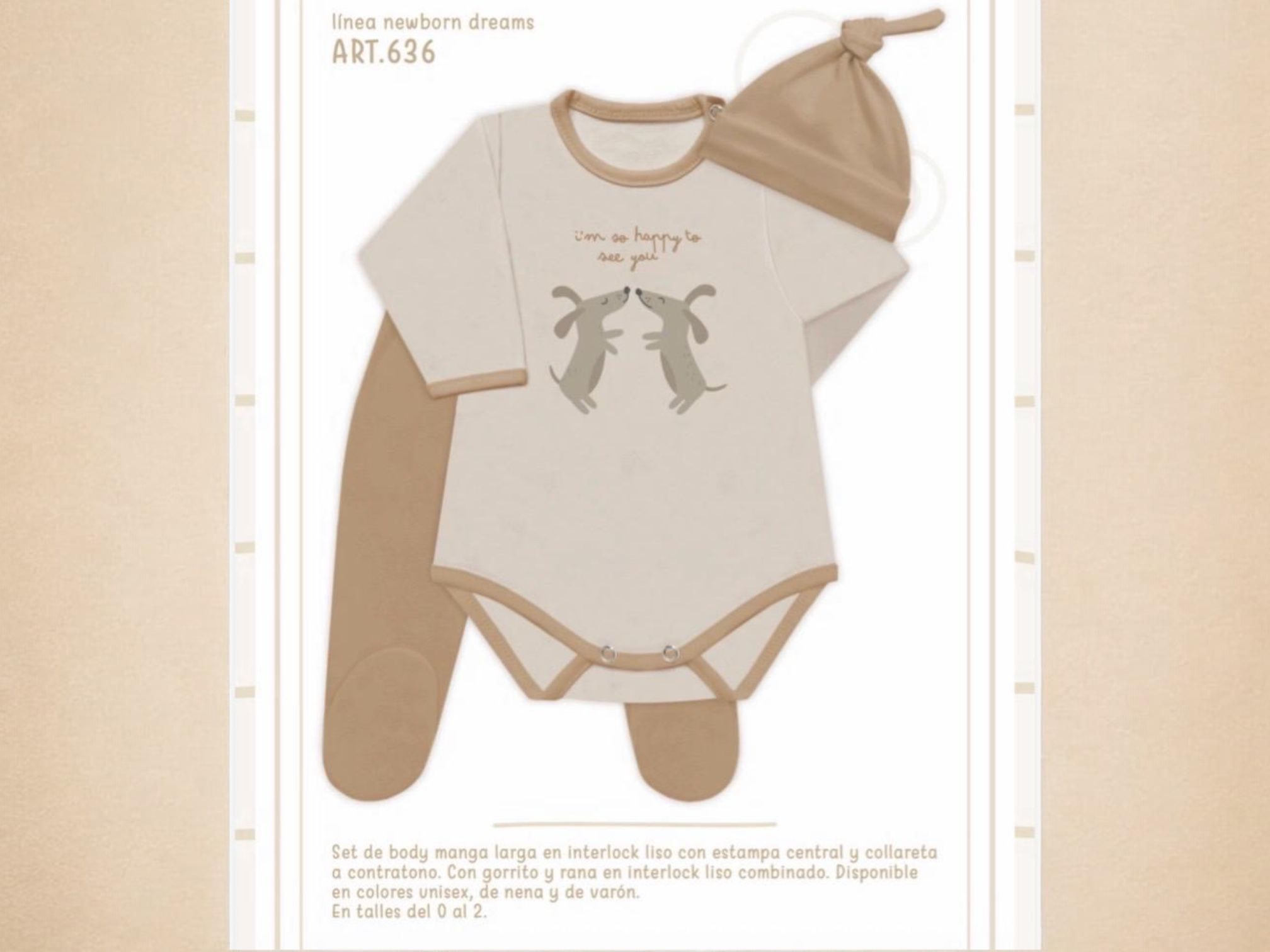 Set En Caja 3 Piezas Interlock NENE Y NENA Dreams (Body, Medio Oso Y Gorro) T.(0-1-2) Art.636