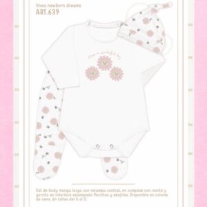 Set En Caja 3 Piezas Interlock NENA Dreams (Body, Medio Oso Y Gorro) T.(0-1-2) Art.639