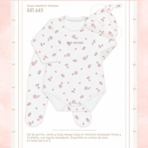 Set En Caja 3 Piezas Interlock NENA Dreams (Body, Medio Oso Y Gorro) T.(0-1-2) Art.643