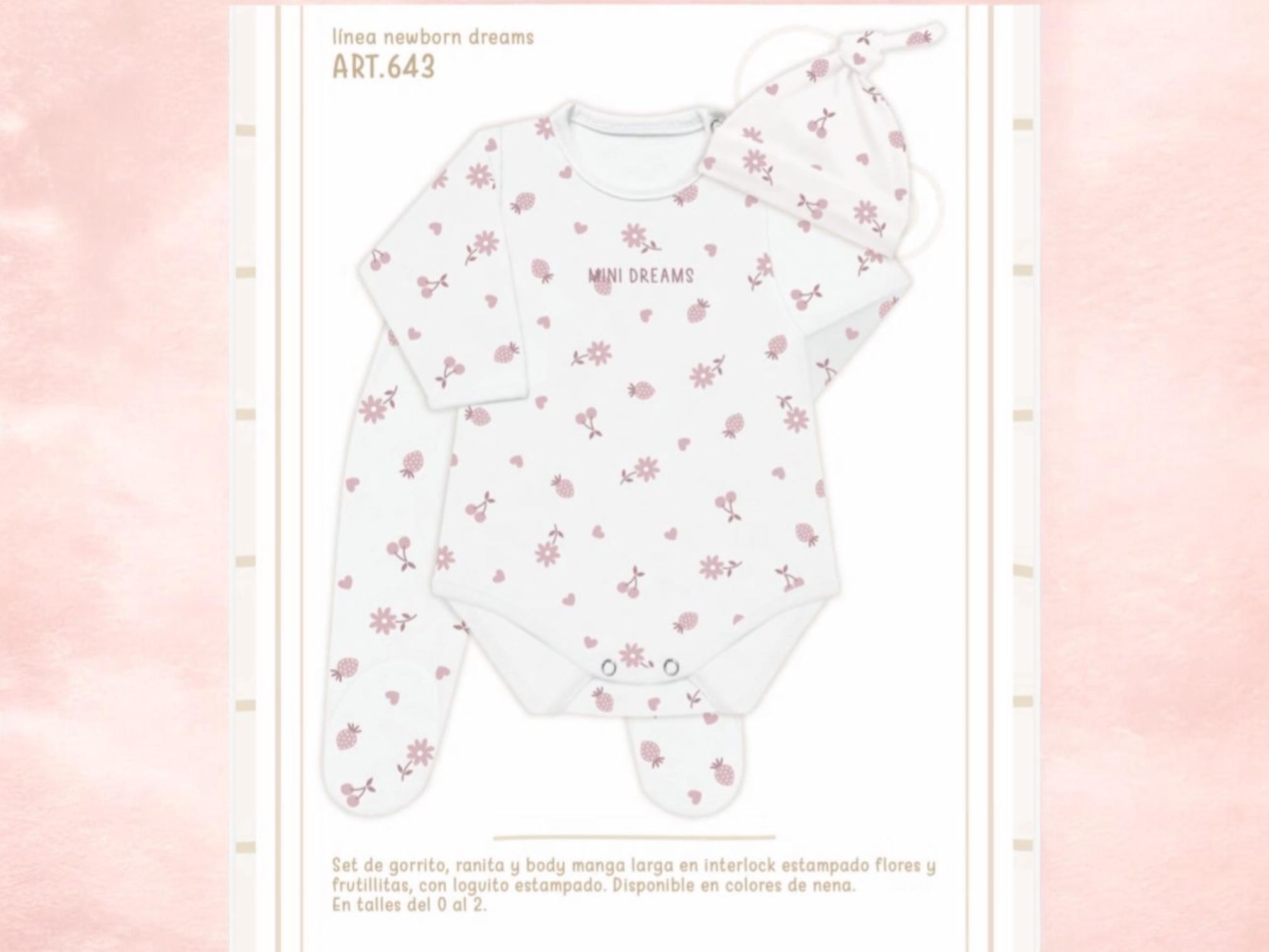 Set En Caja 3 Piezas Interlock NENA Dreams (Body, Medio Oso Y Gorro) T.(0-1-2) Art.643