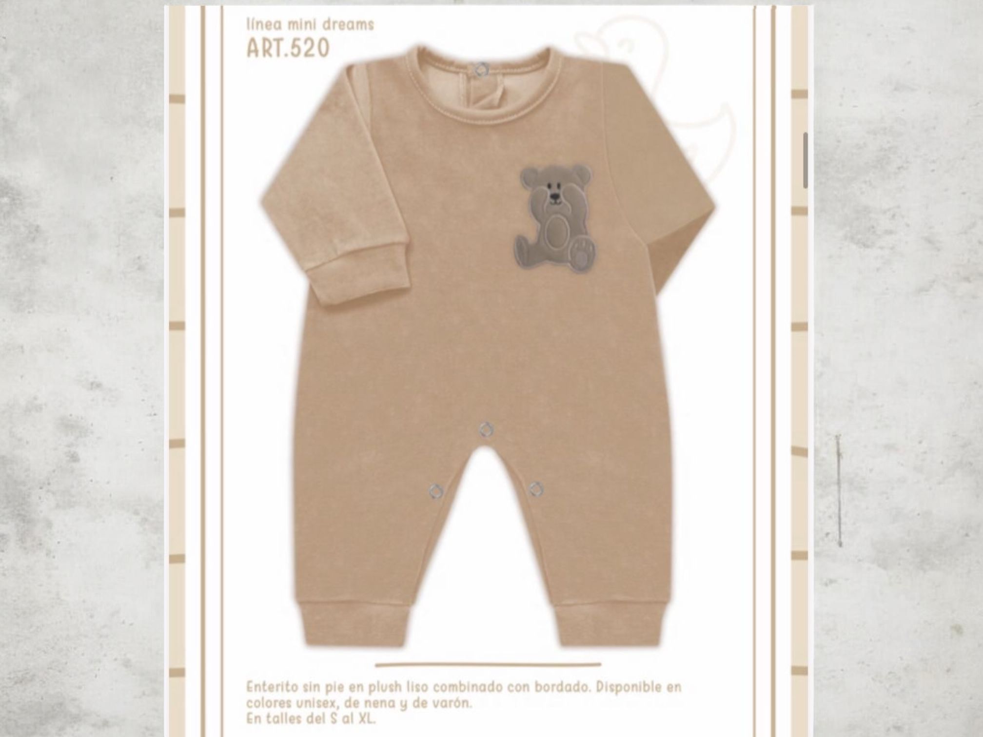 Entero Plush Mini Dreams Nene Y Nena T.(S-M-L-XL) Art.520 Surtido De Colores