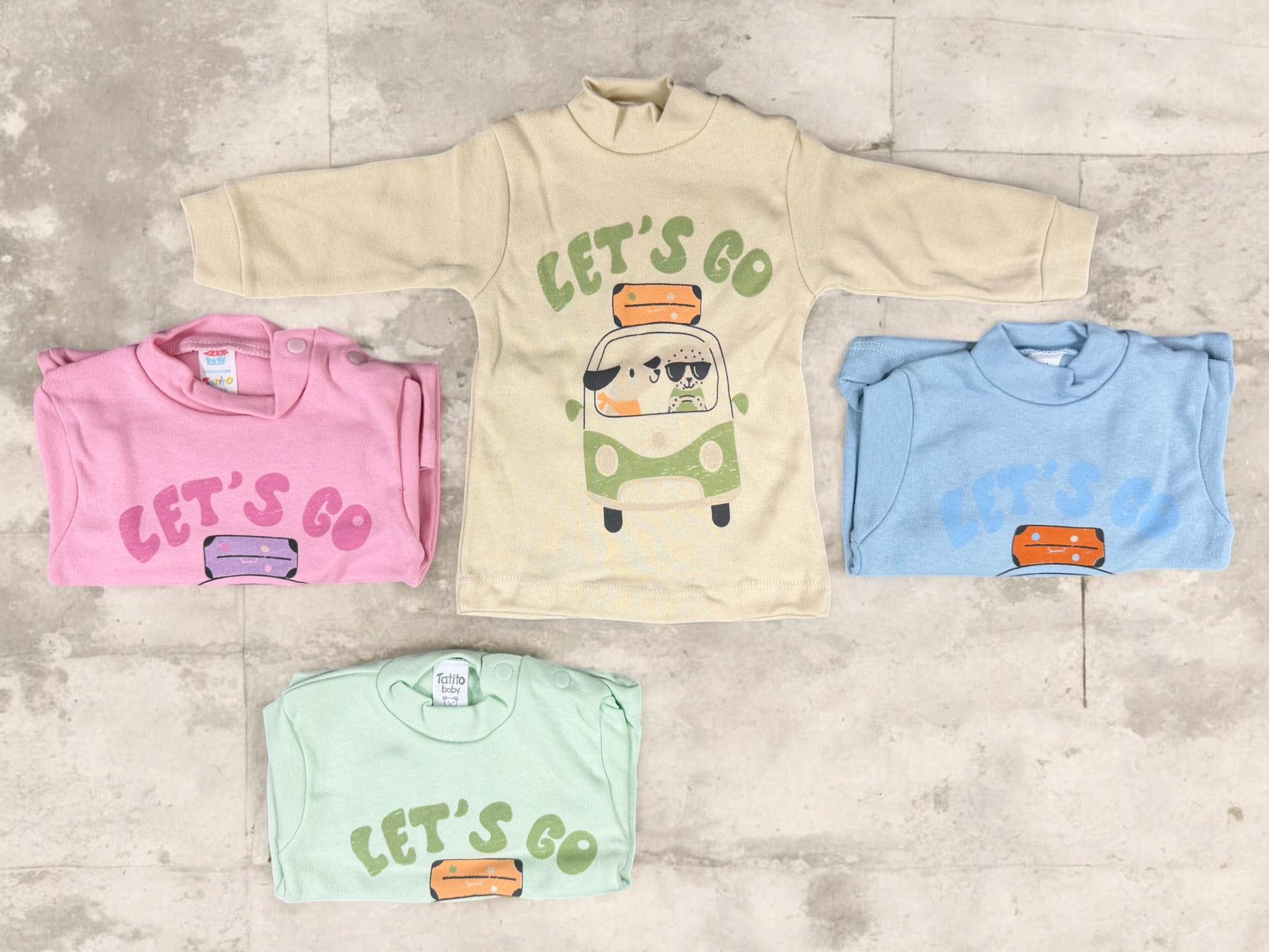 Remera Interlock con estampa fondo color Tatito T.(0 al 4) Art.672 Pack x 6