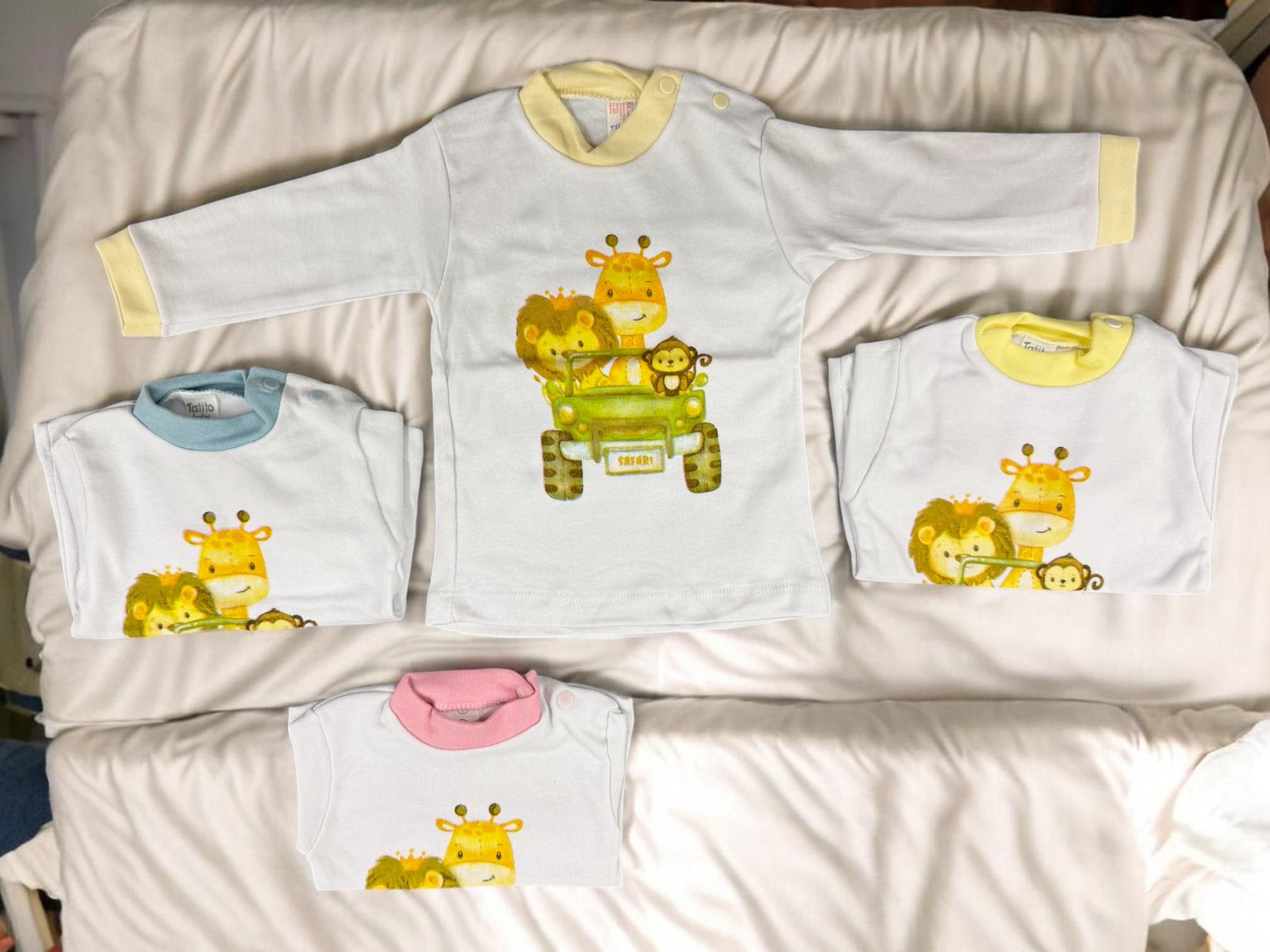 Remera Interlock con estampa fondo blanco Tatito T.(0 al 4) Art.680 Pack x 6