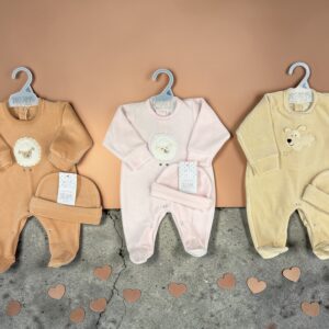 Entero Plush Mini Dreams con gorro Nene Y Nena T.(S-M-L-XL) Art.512 Surtido De Colores