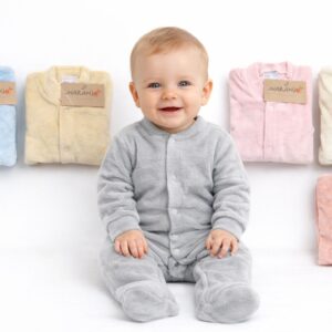 Entero Plush Liso con broche “Naranjo” T.(00 al 3) Art.4105