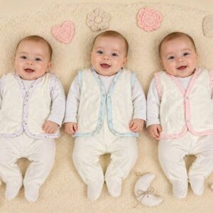 Conjunto 3 piezas Plush Crecoheta (Chaleco, body y medio oso) T.(1 al 3) Surtido de colores