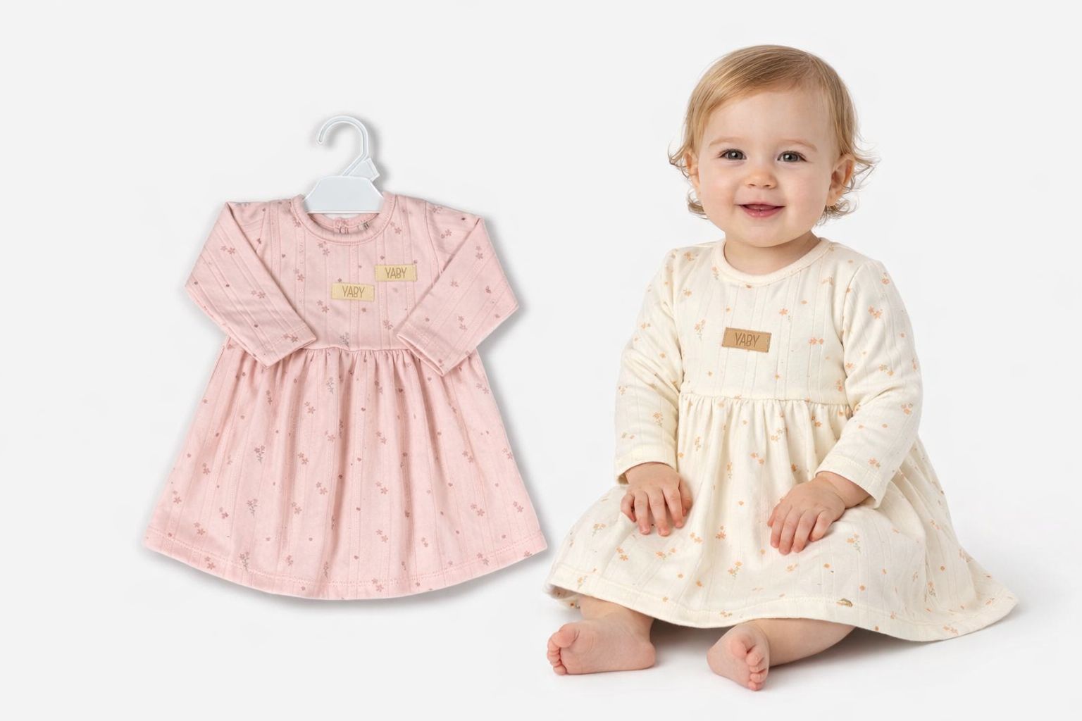 Vestido Algodon Labrado Yaby T.(3-6/6-9/9-12/12-18 meses) Art.26122