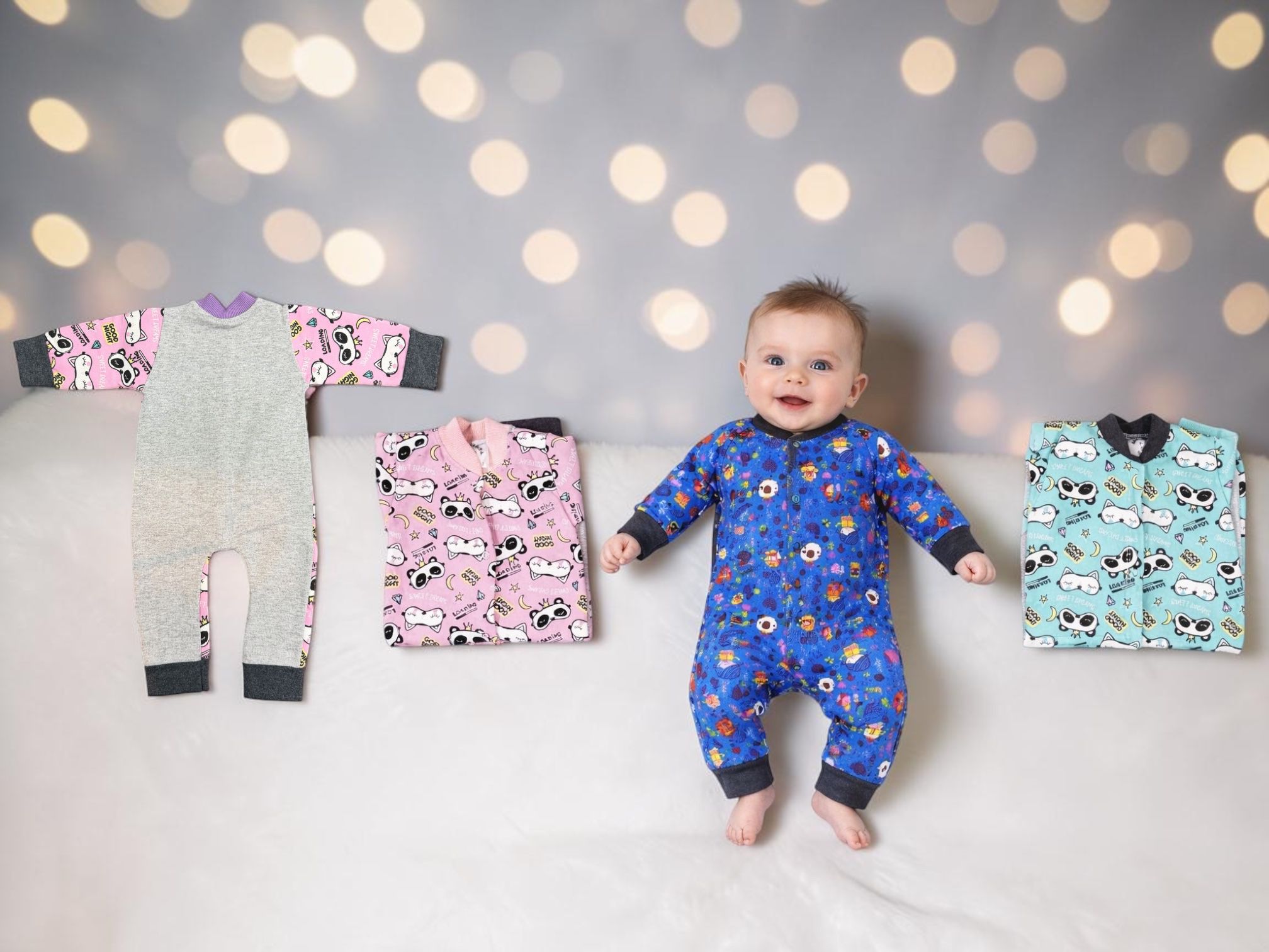 Entero Frizado con broche "Andy" T.(0 al 3) Pack x 4 SUPEROFERTA