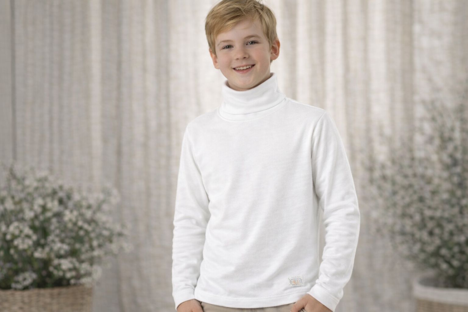 Polera Interlock Juvenil BLANCA “Naranjo” T.(14-16) Art.4755/2