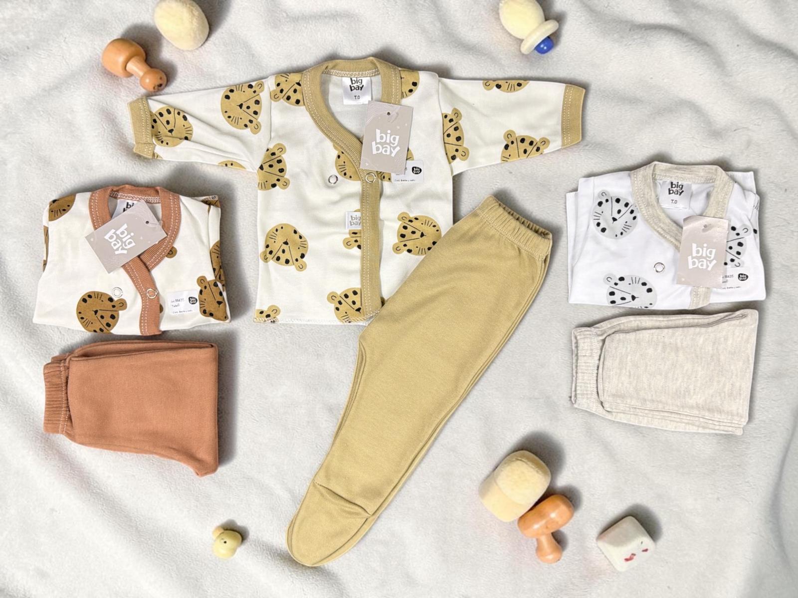 Set Big Bay Estampado (Batita y medio oso) T.(0-1-2) Art.435