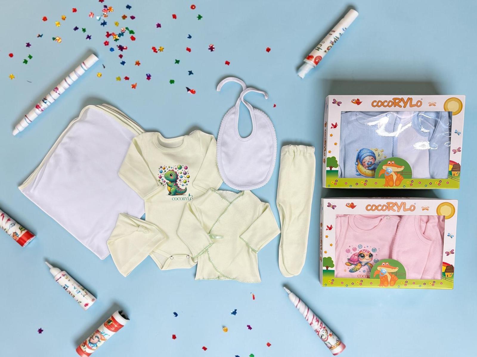 Set en caja 6 piezas algodon “Cocorylo” Hermosa Calidad