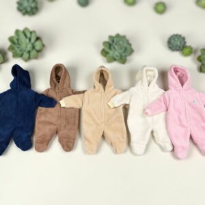 Entero de Corderito con cierre y capucha “July Baby” T.(0-3/3-6/6-9 meses)