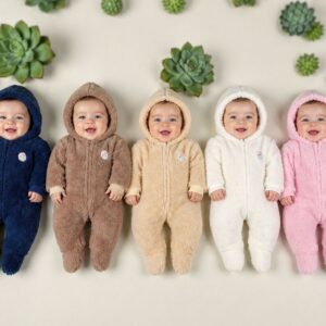 Entero de Corderito con cierre y capucha “July Baby” T.(0-3/3-6/6-9 meses)