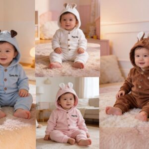 Conjunto Plush con campera y capucha “Magali Babies” T.(1 al 4)