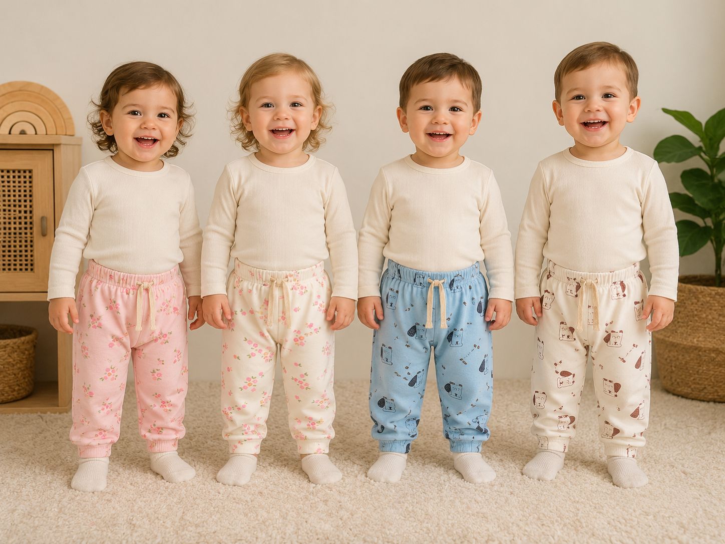 Pantalon Plush Estampado “Gamise” T.(1 al 4)(Hasta los 2 años aprox) Art.21004