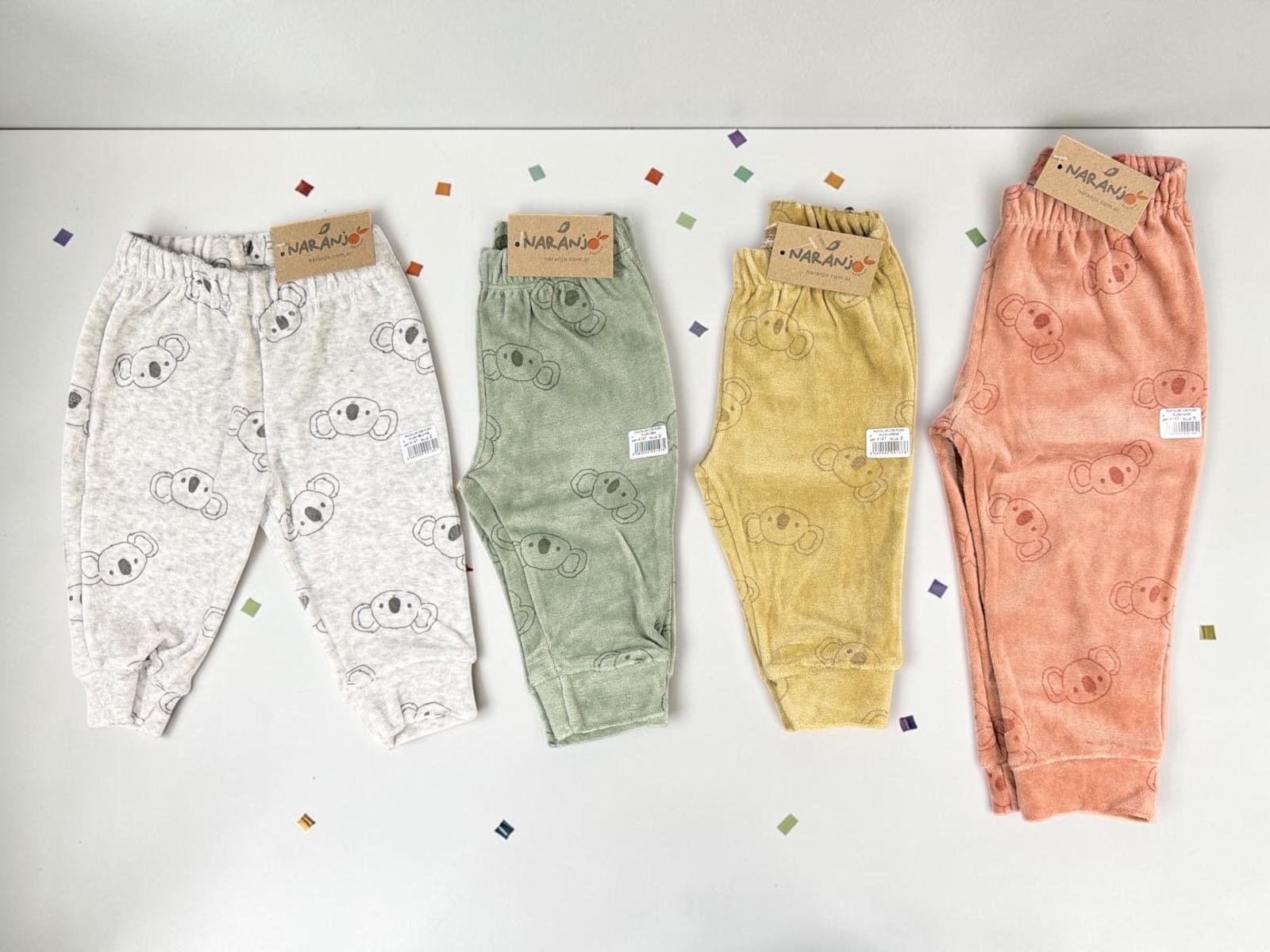 Pantalon Plush Estampado con bolsillo “Naranjo” T.(2 al 6)(Hasta los 3 años aprox) Art.4147