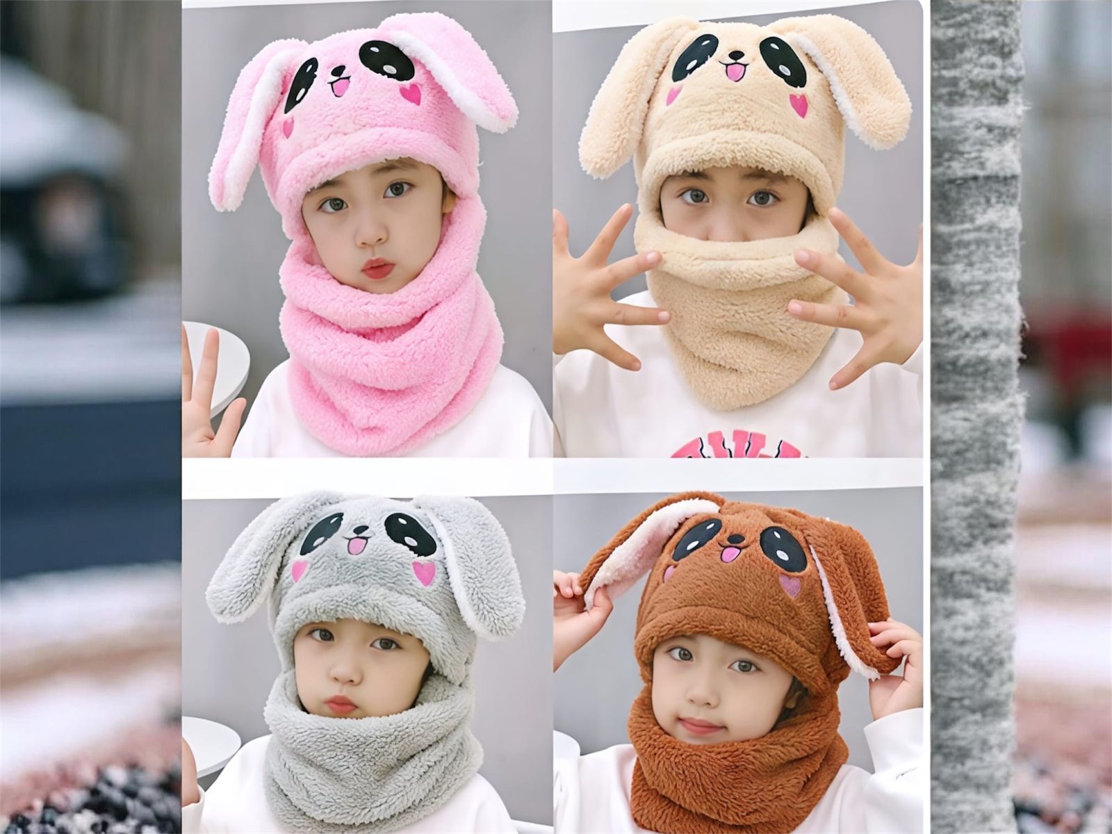 Gorro con cuellito Piel “Yani Bebes” (Para niños) Surtido de colores
