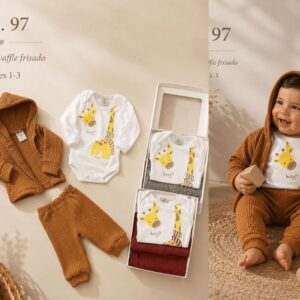 Set en caja 3 piezas “Waffle frisado” Micky Baby T.(1 al 3) Art.97