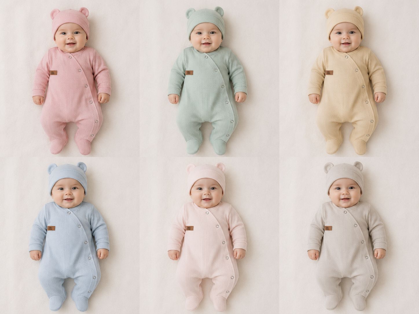 Entero Plush "Darlon cuadrille" con broche metal y gorro Big Bay T.(RN/0-3/3-6 meses) Art.6186