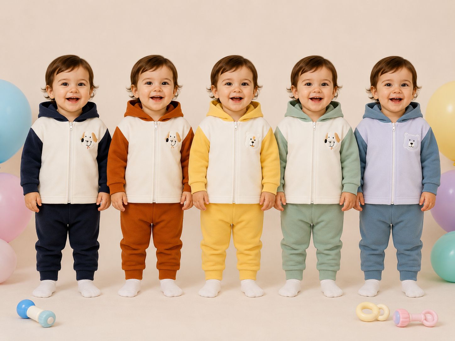 Conjunto Micropolar con campera Nene Dreams T.(6-9-12-18 meses) Art.822 Surtido De Colores