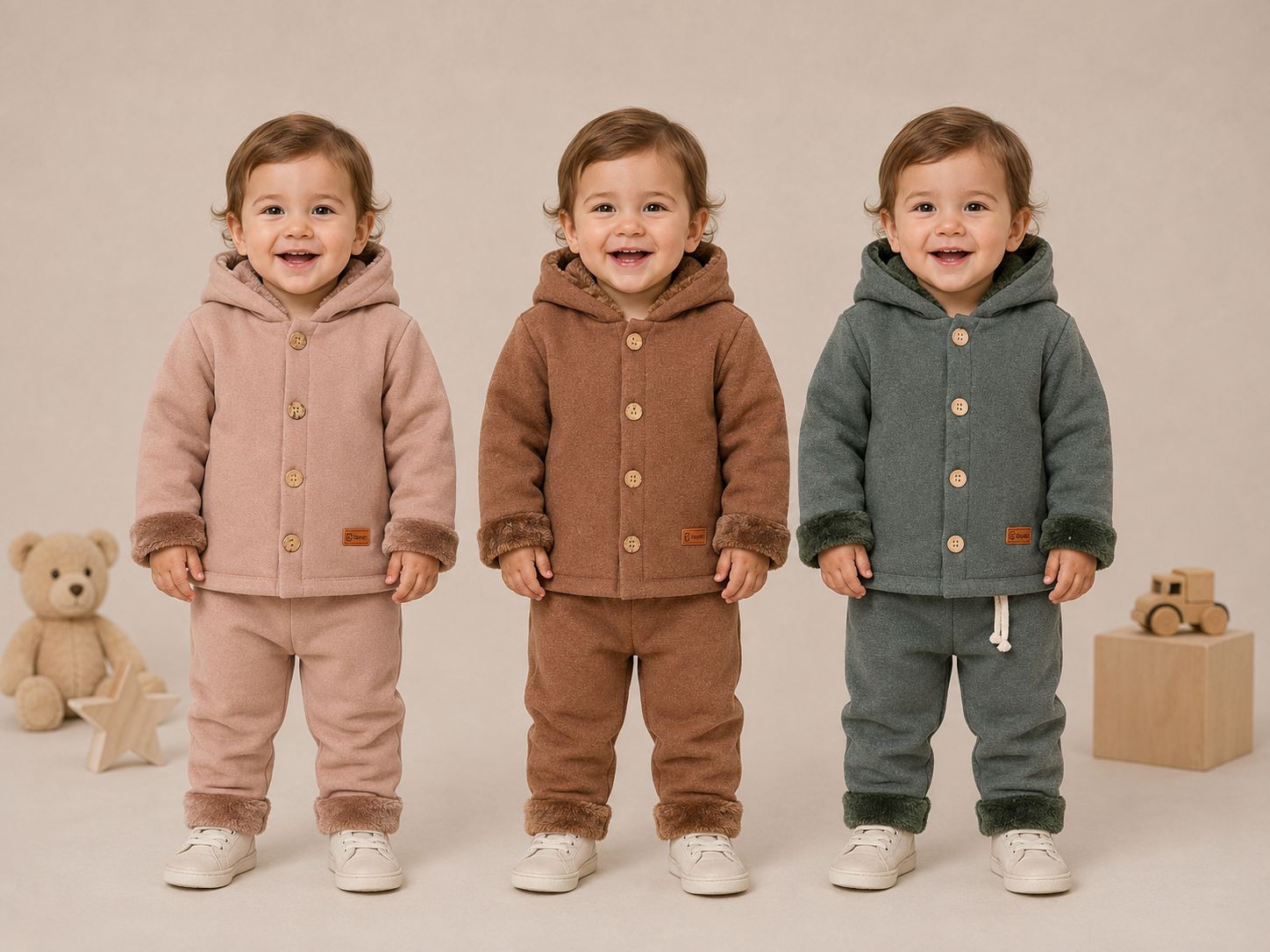 Conjunto Plush Darlon CON CORDERITO “Baby Wear” T.(2 al 5)(Hasta los 3 años aprox)