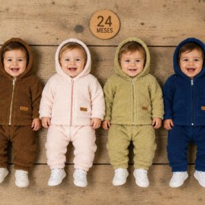 Conjunto Peluche Corderito (Campera y pantalon) “Baby Wear” T.(1 al 5)(Hasta los 3 años aprox)