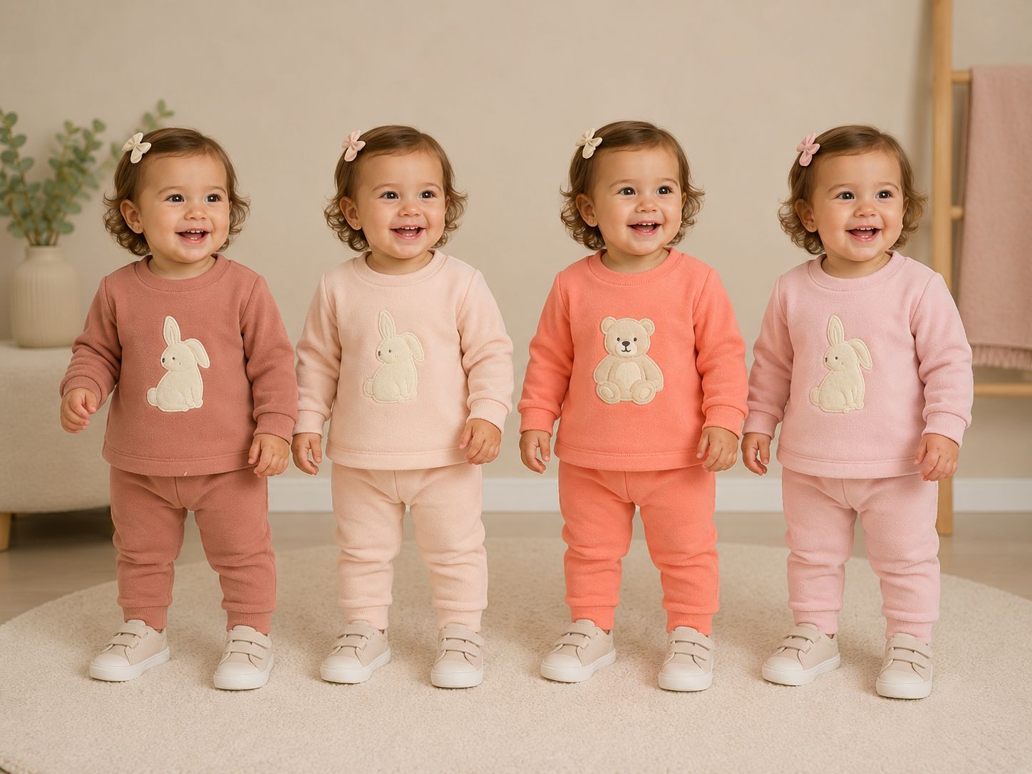 Conjunto Micropolar con buzo Nena Dreams T.(6-9-12-18 meses) Art.824 Surtido De Colores