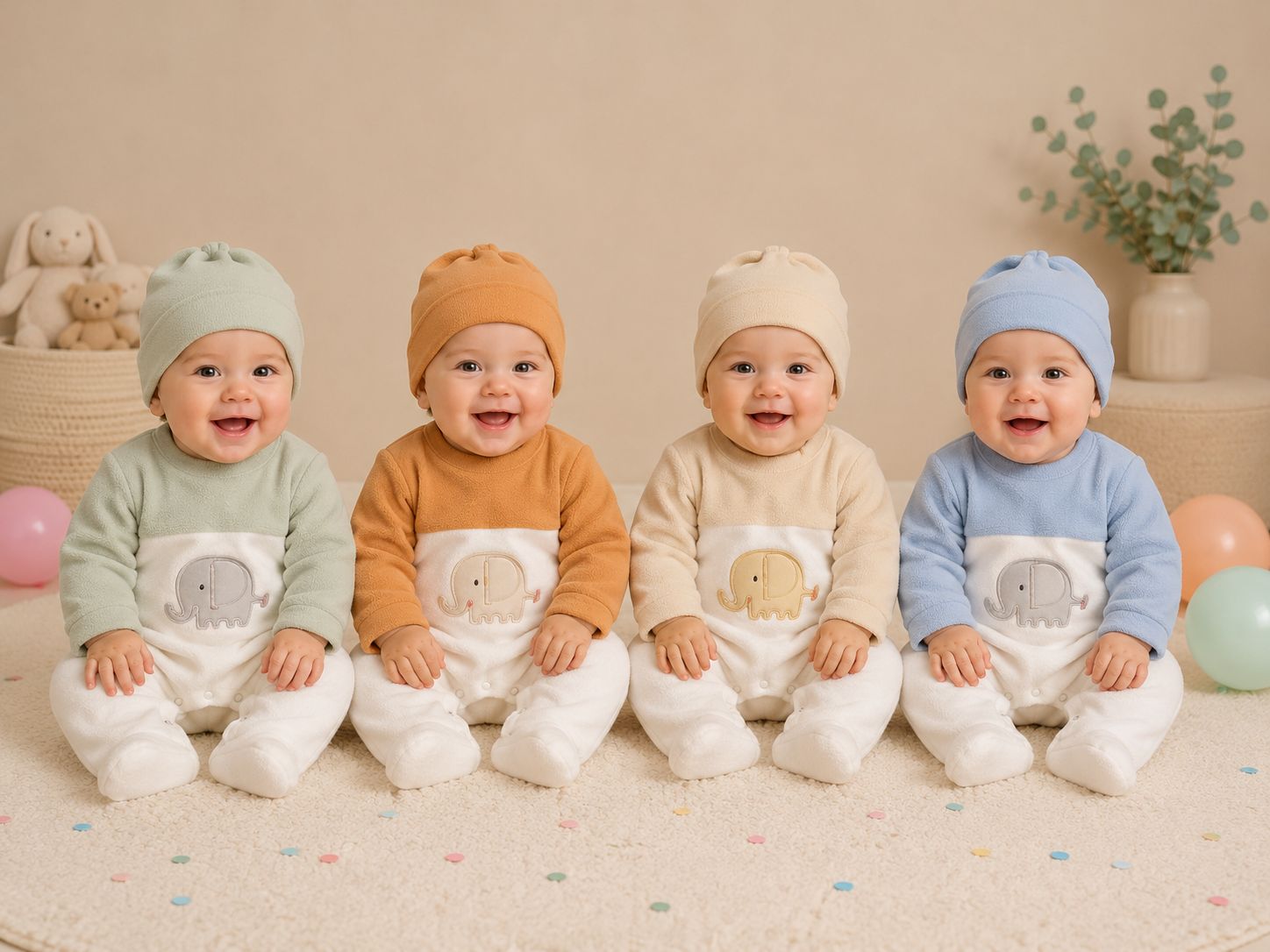 Entero Micropolar con gorro Dreams Nene Y Nena T.(0 Al 3) Art.811 Surtido De Colores