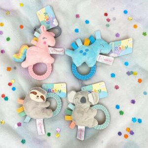 Peluche Sonajero con argolla silicona “Woody Toys” Art.418 Surtido de colores