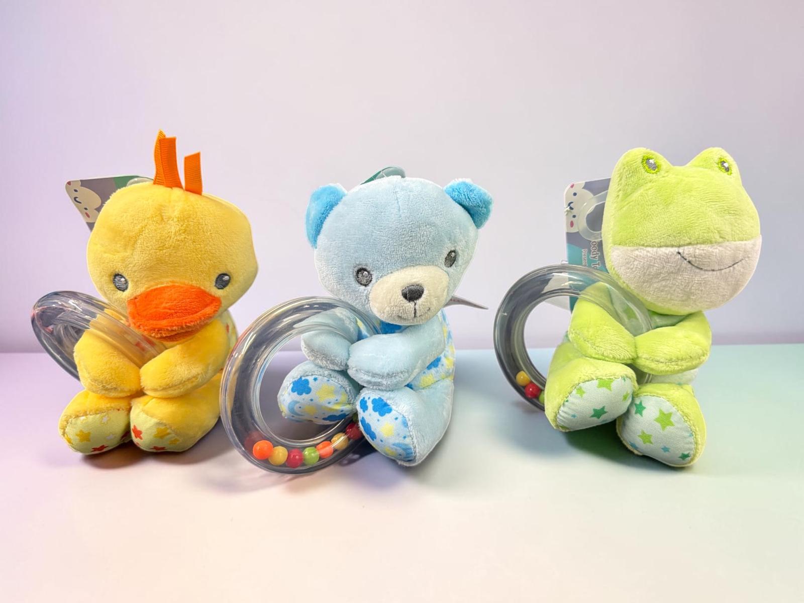 Peluche con argolla acrilico sonajero “Woody Toys” Art.656 Surtido de colores