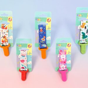 Portachupete Estampado Con Broche De Plastico “Woody Toys” Pack X6 Hermosa calidad