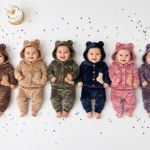 Conjunto Plush (Campera bordada y pantalon) "Mary Baby" T.(0-1-2) OFERTA