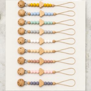 Portachupete Silicona y madera "Nube" Con Broche Metal En Bolsita Individual Hermosa Calidad