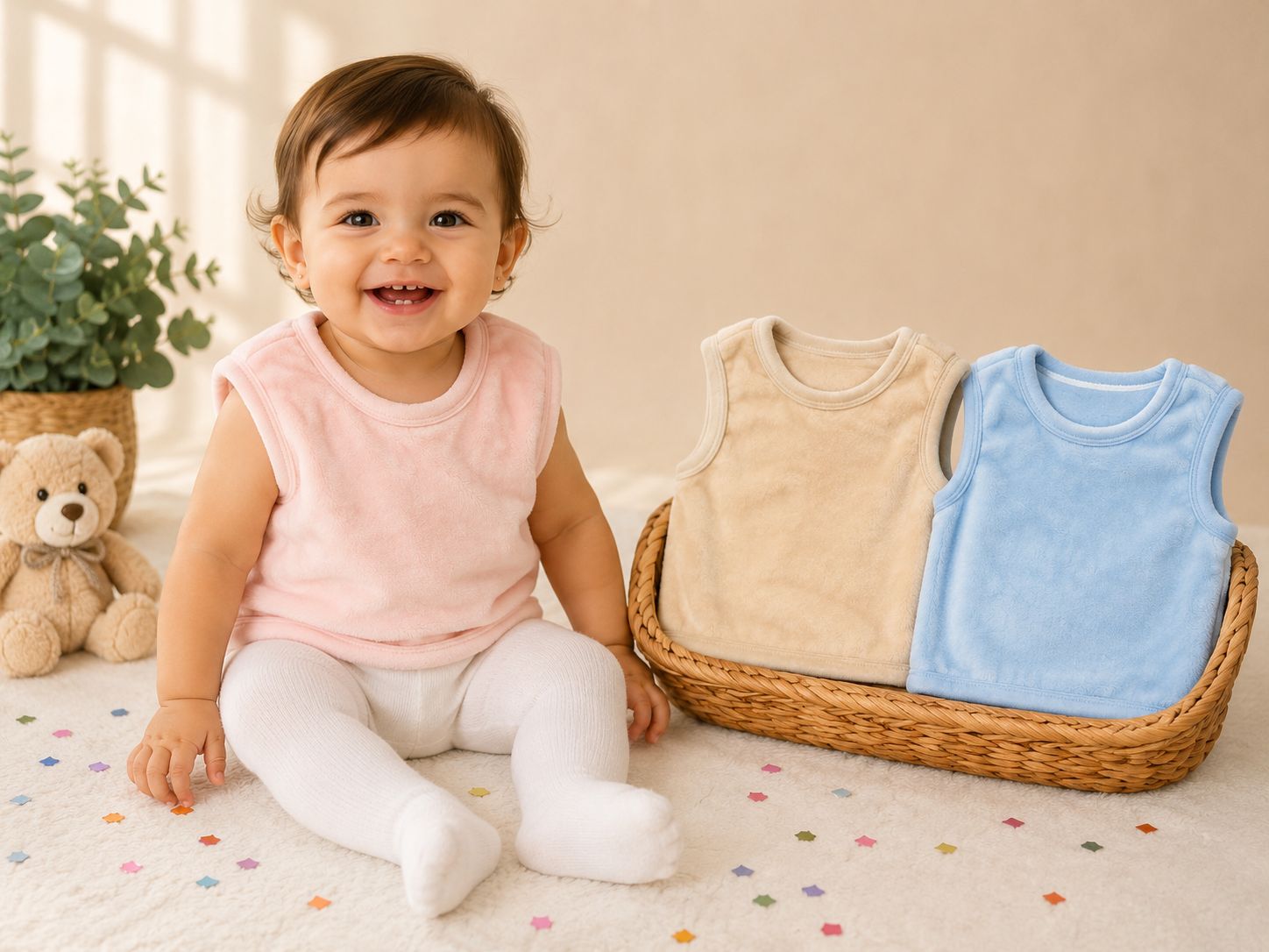 Chaleco Pancerito Piel “Kelly Babies” T.(1 al 4) Pack x 4 SUPEROFERTA