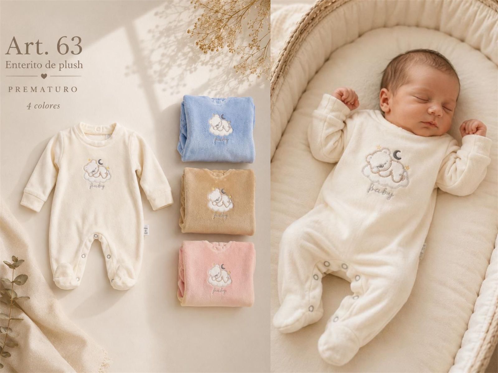 Entero de Plush Prematuro Micky Baby TALLE UNICO Art.63