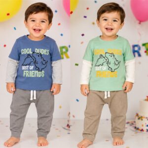 Conjunto Nene Yaby (Remera Jersey + Pantalon “Tela Panal”) T.(6-9/9-12/12-18/24 meses) Art.26705