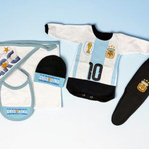 Set 5 Piezas “ARGENTINA” (Manta, body, medio oso, babero y gorro) OFERTA
