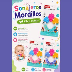 Sonajero con mordillo (Libre de bpa) “Analia Babies” SUPEROFERTA