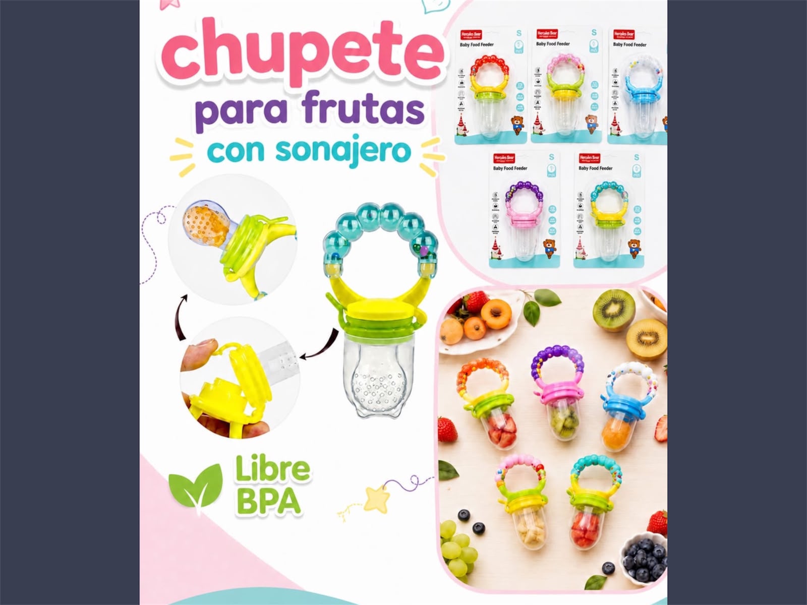 Chupete para fruta con sonajero “Analia Babies” SUPEROFERTA