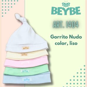 Gorro Liso con nudo Beybe Art.1404 Pack x 12 Surtido de colores